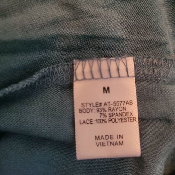 Zenana Premium Women's Long Sleeve Turquoise Embroidered Sleeve Half Button Top - Picture 5 of 7